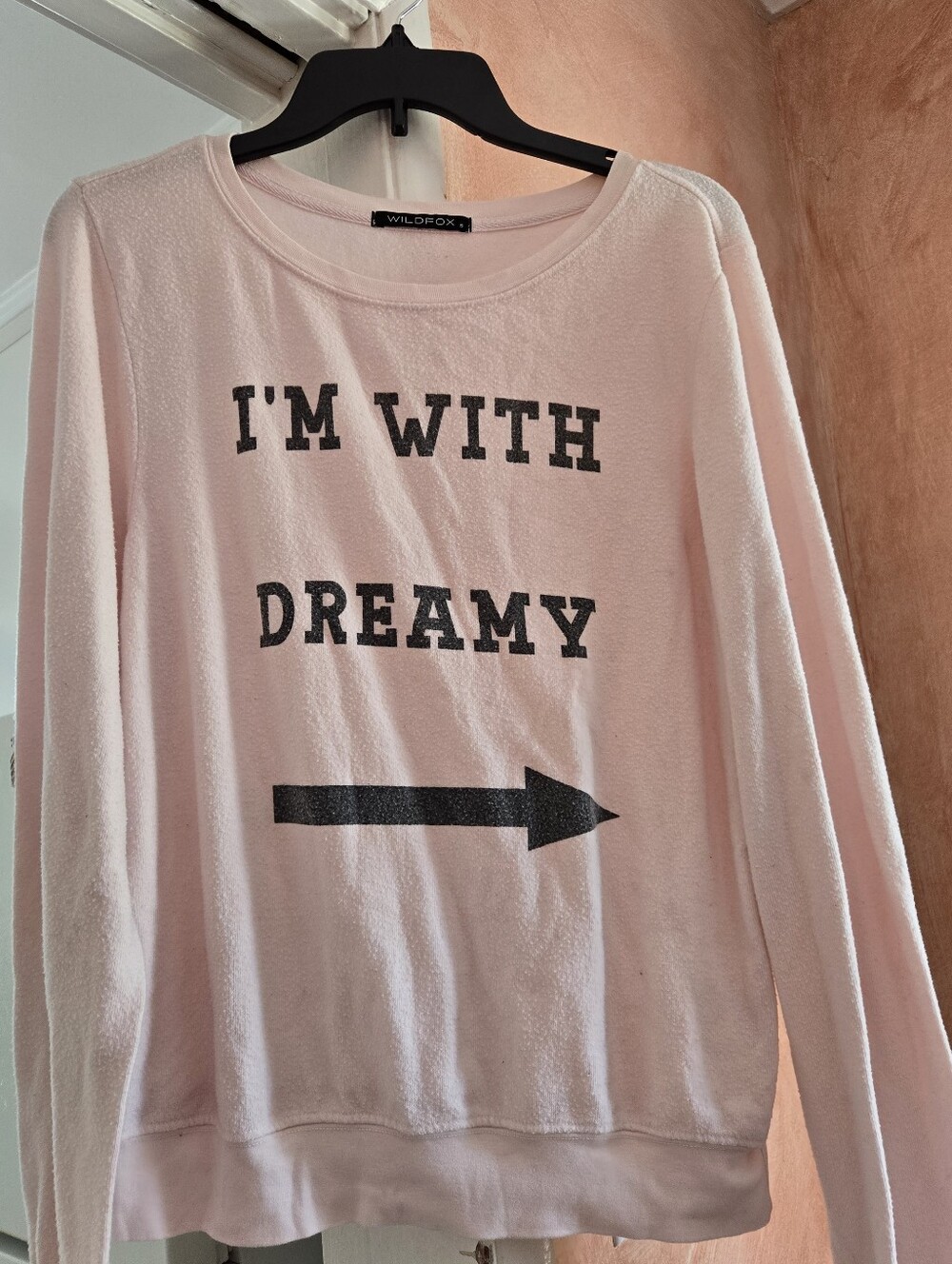 Wildfox🩷 Light Pink "I'm With Dreamy" Graphic Sweatshirt